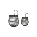 Rattan Onion Basket Duo - Ink