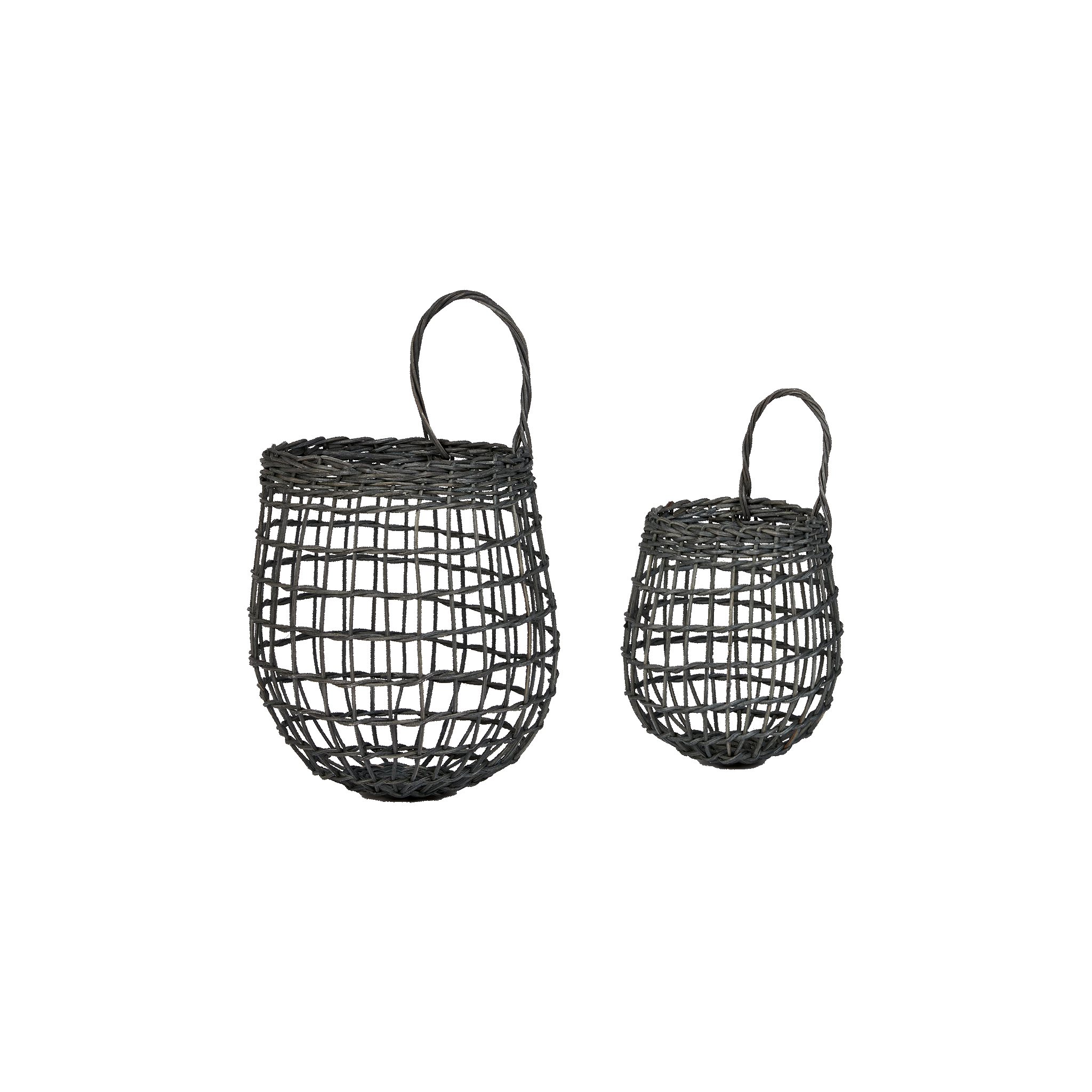 Rattan Onion Basket Duo - Ink