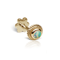 Opal Thin Braid Threaded Stud Earring With Titanium Backing
