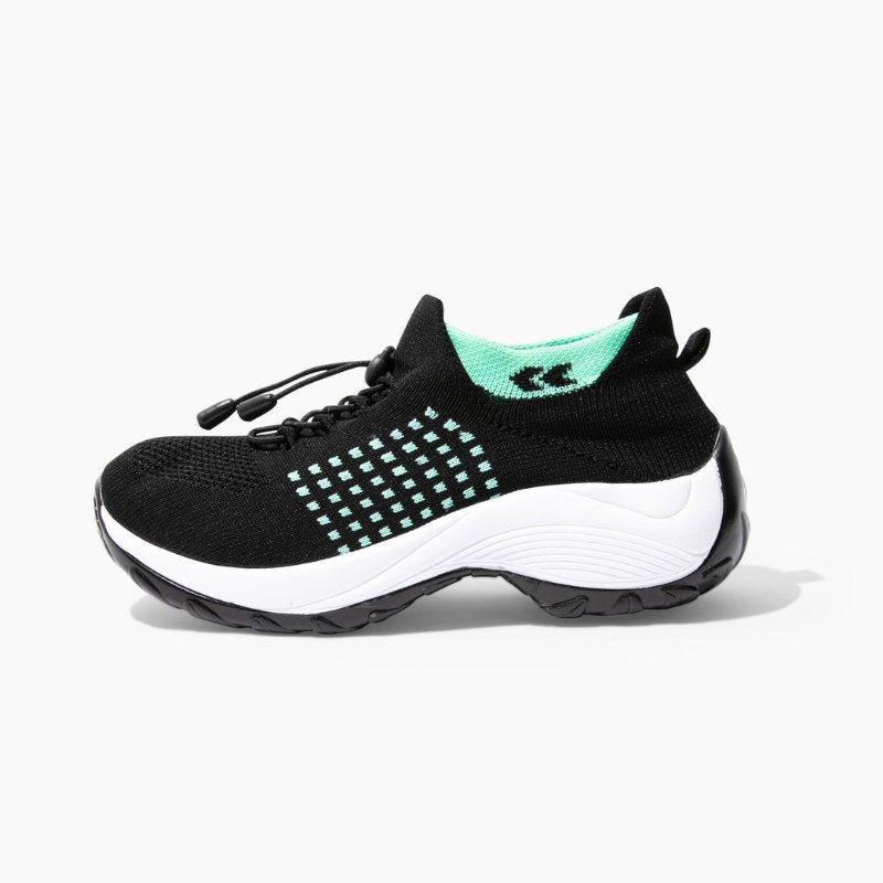 Ortho Stretch Cushion Shoes - Black Sky Blue