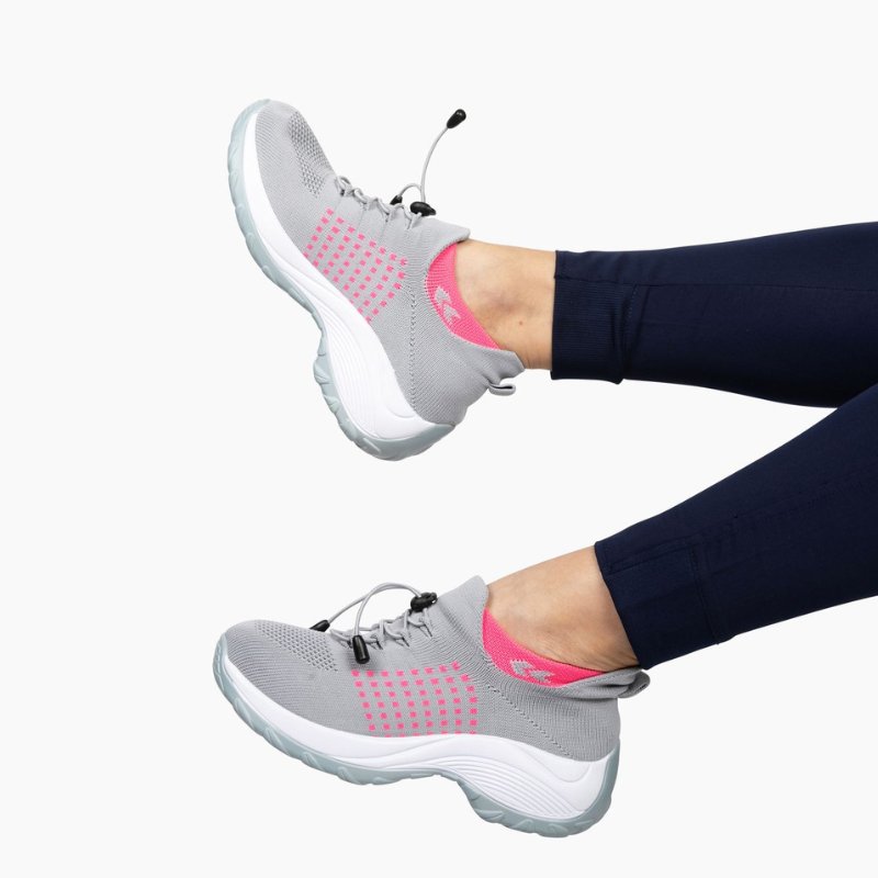 Ortho Stretch Cushion Shoes - Gray Pink