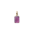 Amethyst Octagon Gold Charm