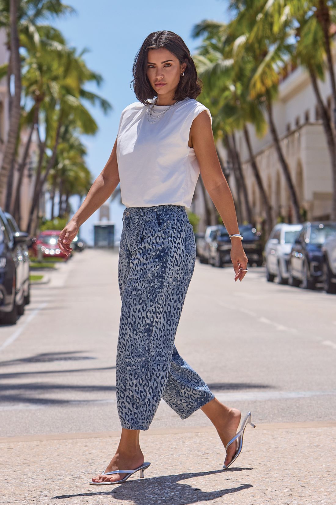 BLUE THREAD Audrey Girlfriend Barrel Leopard Print Jeans-Partyanimal