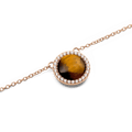 Audrey Necklace Tiger Eye Rose Gold