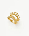 Pearl Baya Stacking Ring Set | 18ct Gold Plated/Pearl