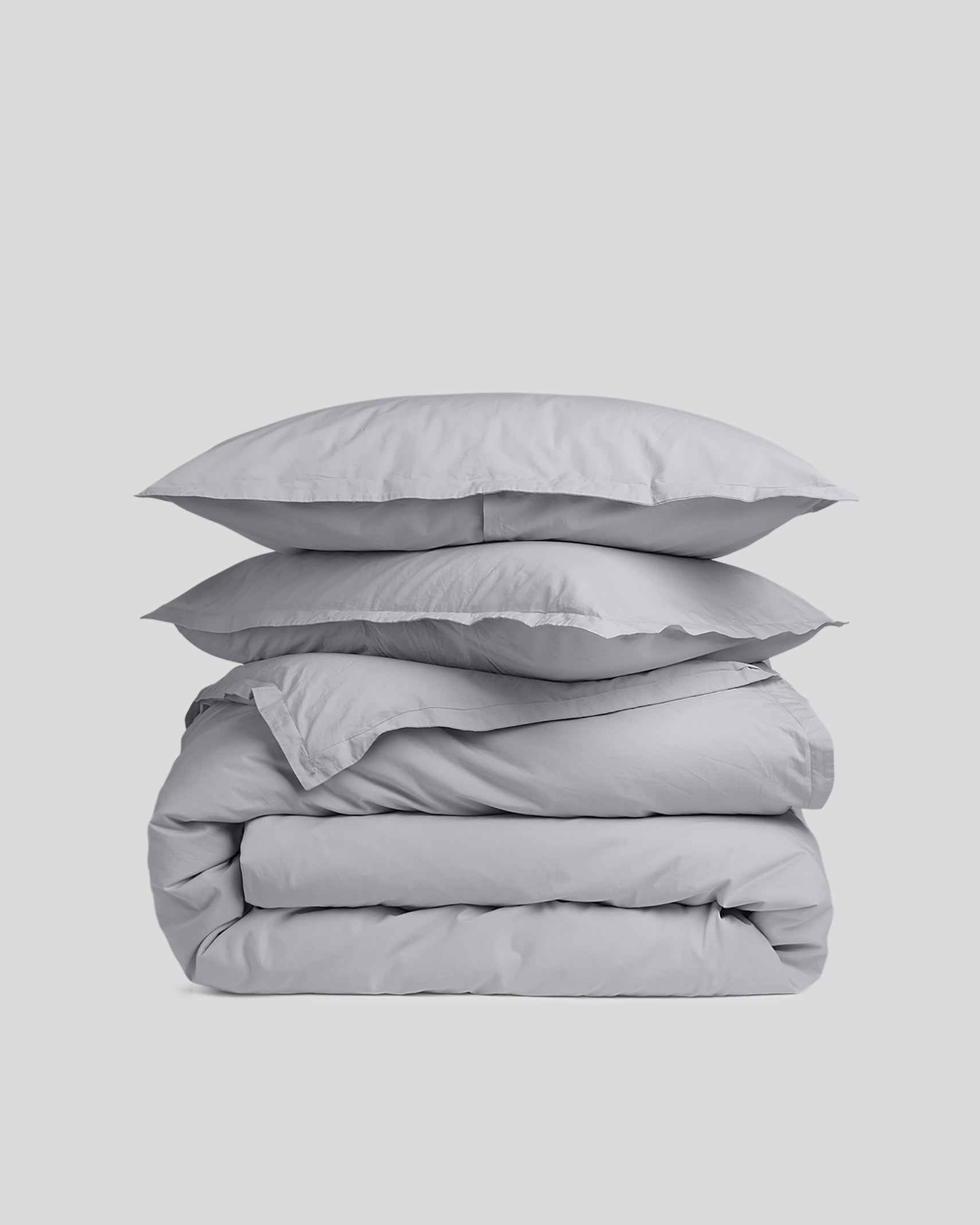 Percale Duvet Cover Set - Sky K/CK