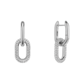 Crystal Link Earrings Silver
