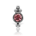 Pink Sapphire Four Ball Trinity Threaded Stud Earring With Titanium Backing