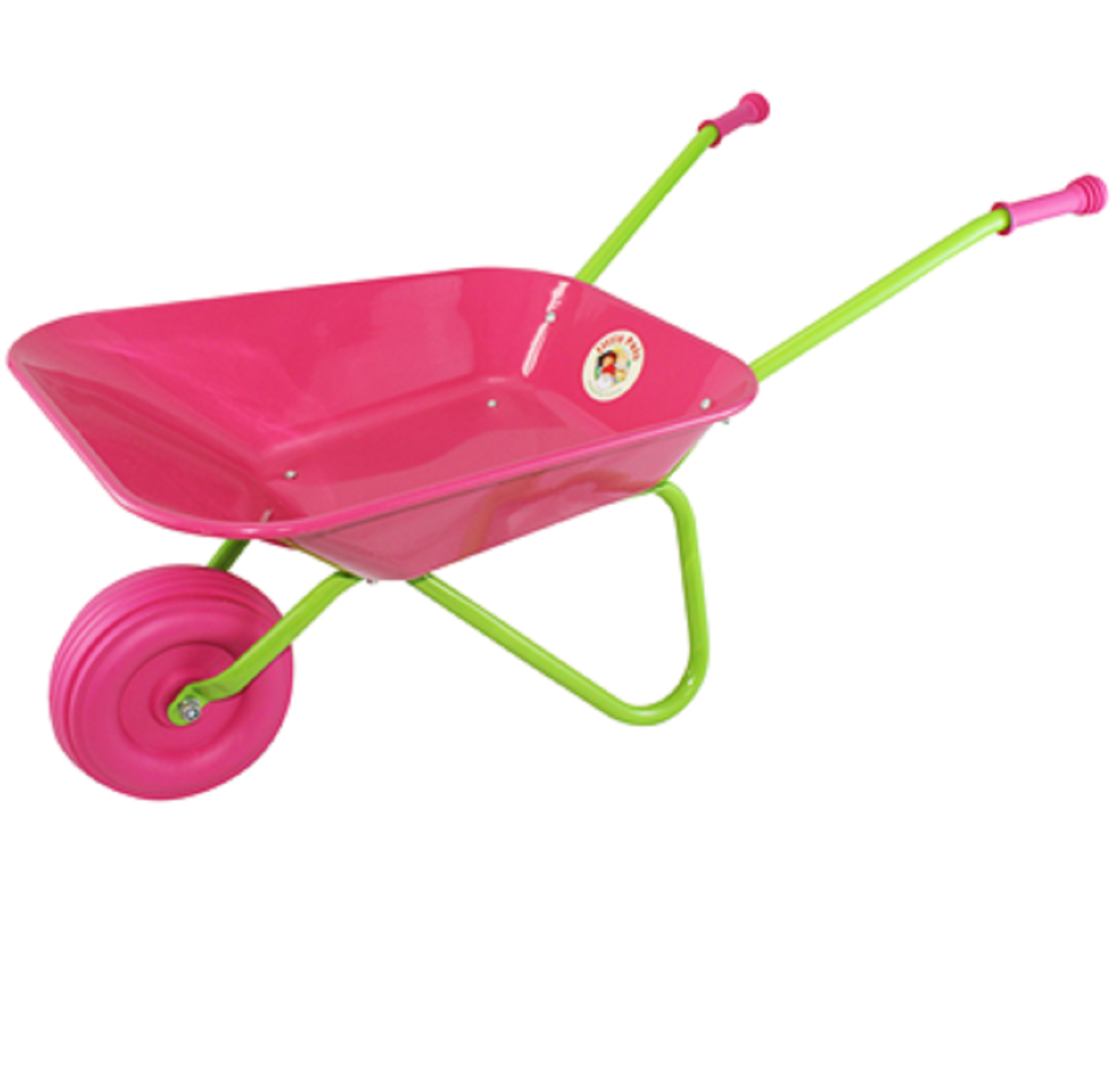 Childrens Pink Metal Wheelbarrow
