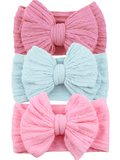 3-Pack Cable Bows, Pinky Pink/Skylight/Rosebloom