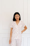Women's Button Down Set in Strawberries