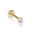 Prong Set Cubic Zirconia Threaded Stud Earring With Titanium Backing