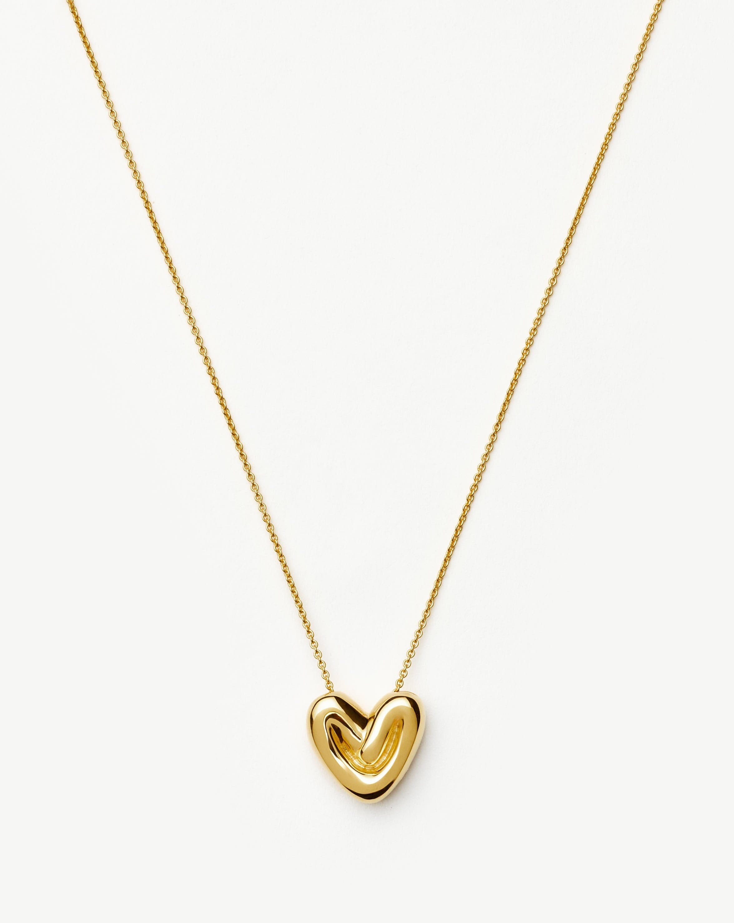 Puffy Heart Pendant Necklace | 18ct Gold Plated