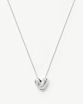 Puffy Heart Pendant Necklace | Silver Plated
