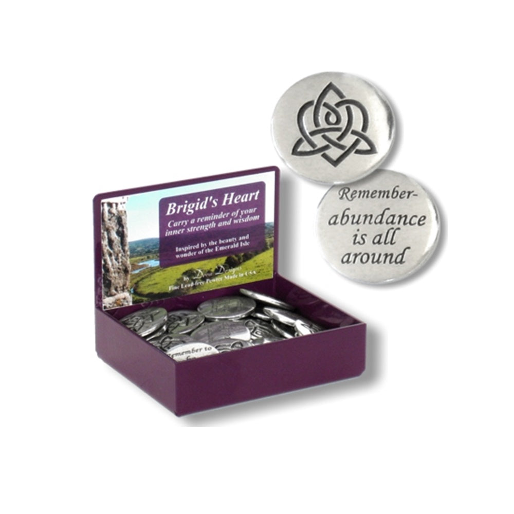 Brigid's Heart Pewter  Affirmation Charms