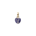 Blue Spot Heart Gold Charm