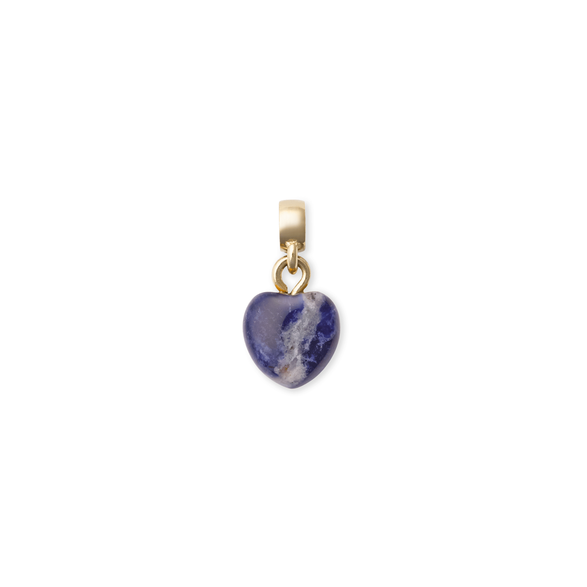 Blue Spot Heart Gold Charm