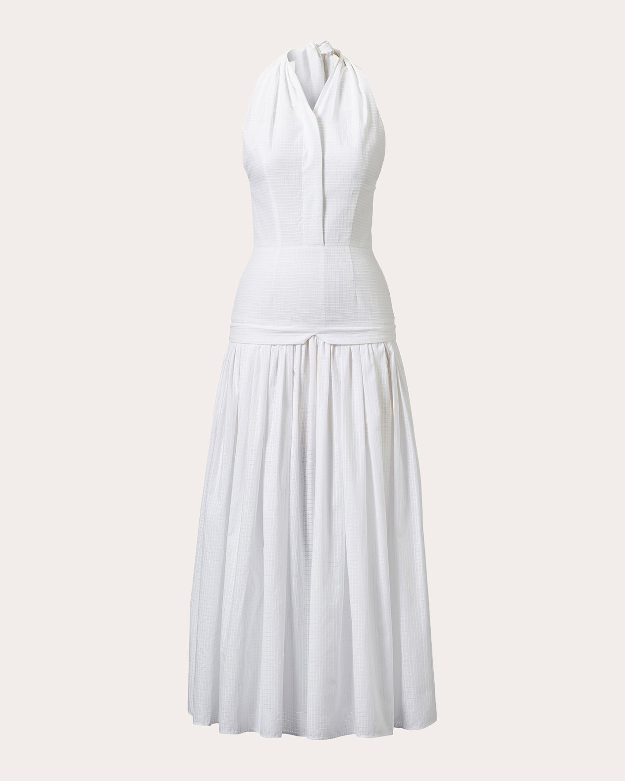 Quinn Woven Cotton Halterneck Midi Dress