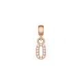 Crystal Number Charm Rose Gold