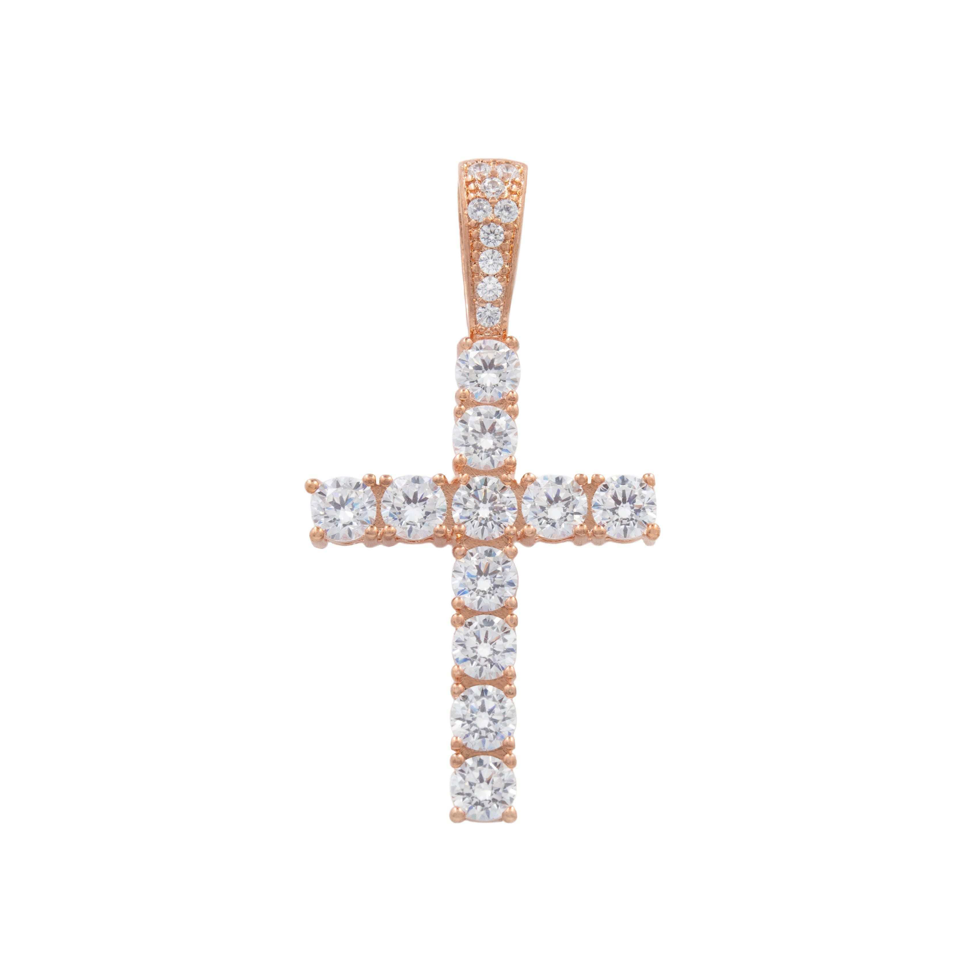 Rose Gold Diamond Cross