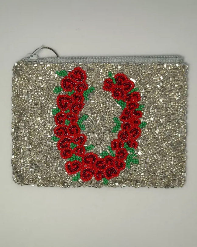 Silver Combo - Roses Horseshoe Coin Purse - Tiana Designs