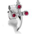 Ruby Trinity Hilt Dagger Stud Earring