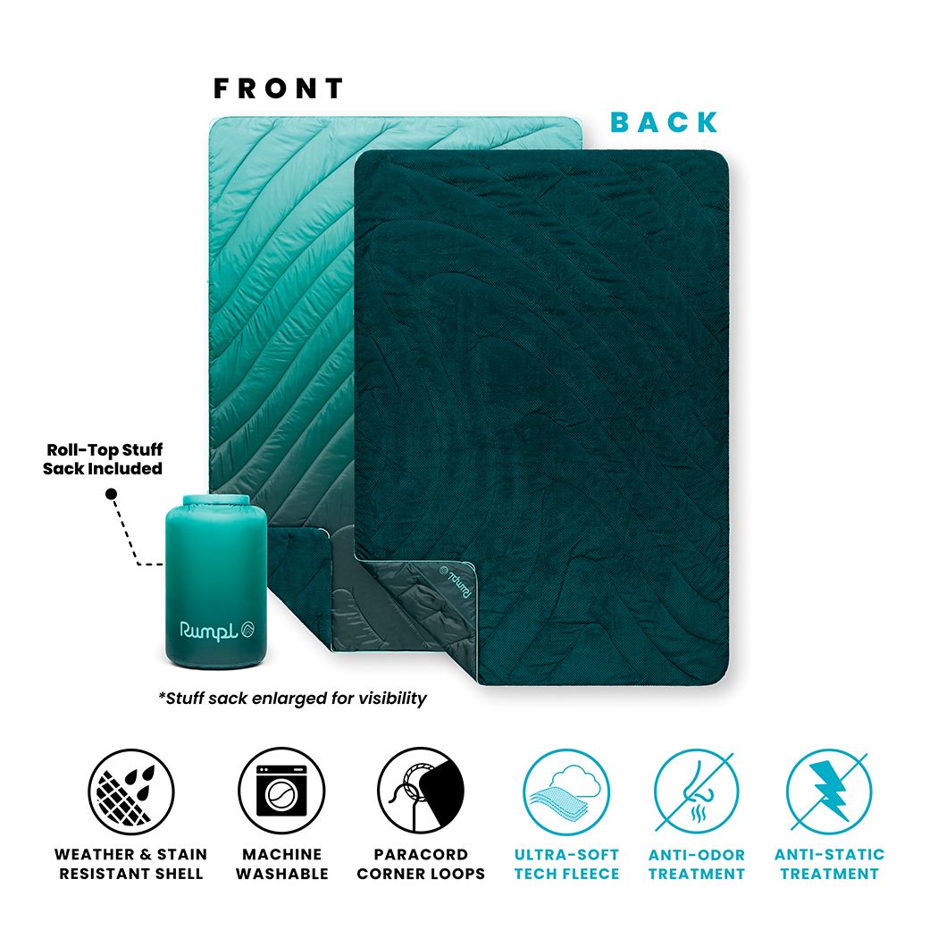 Fleece Puffy 2 Person Blanket - Jade Fade