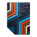 Original Puffy Blanket - Midnight Retro Stripes