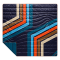 Original Puffy 2 Person Blanket - Midnight Retro Stripes