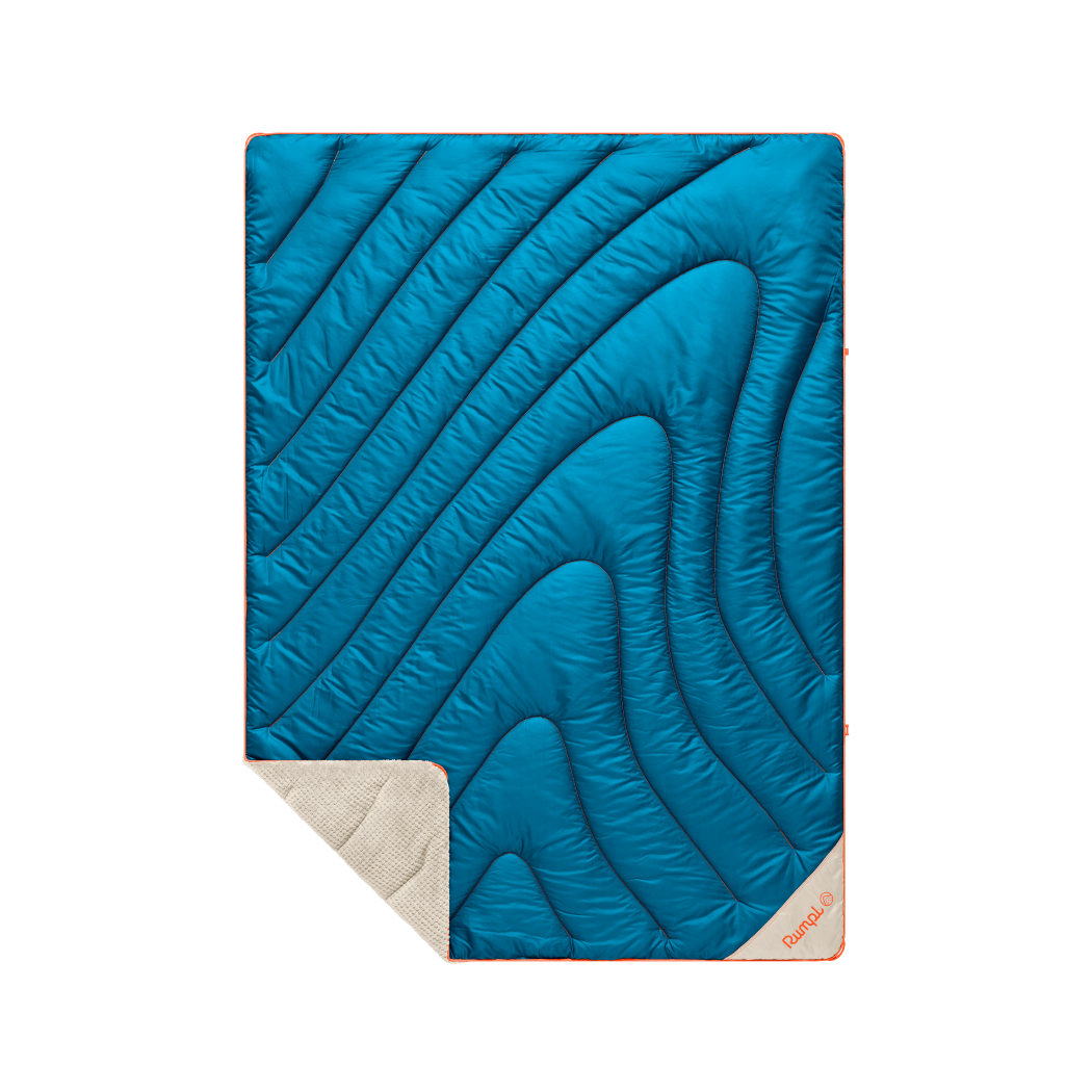 Fleece Puffy Throw Blanket - Seascape Cream