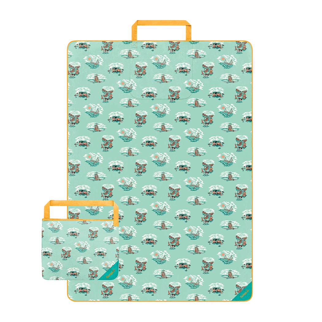 Tech Towel Tote Double - Aqua Outer Banks