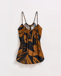 Silk Brush Stroke Floral Shirred Cami
