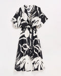 Silk Brush Stroke Wrap Dress