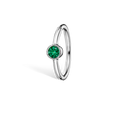 Scallop Set Emerald Hoop Earring