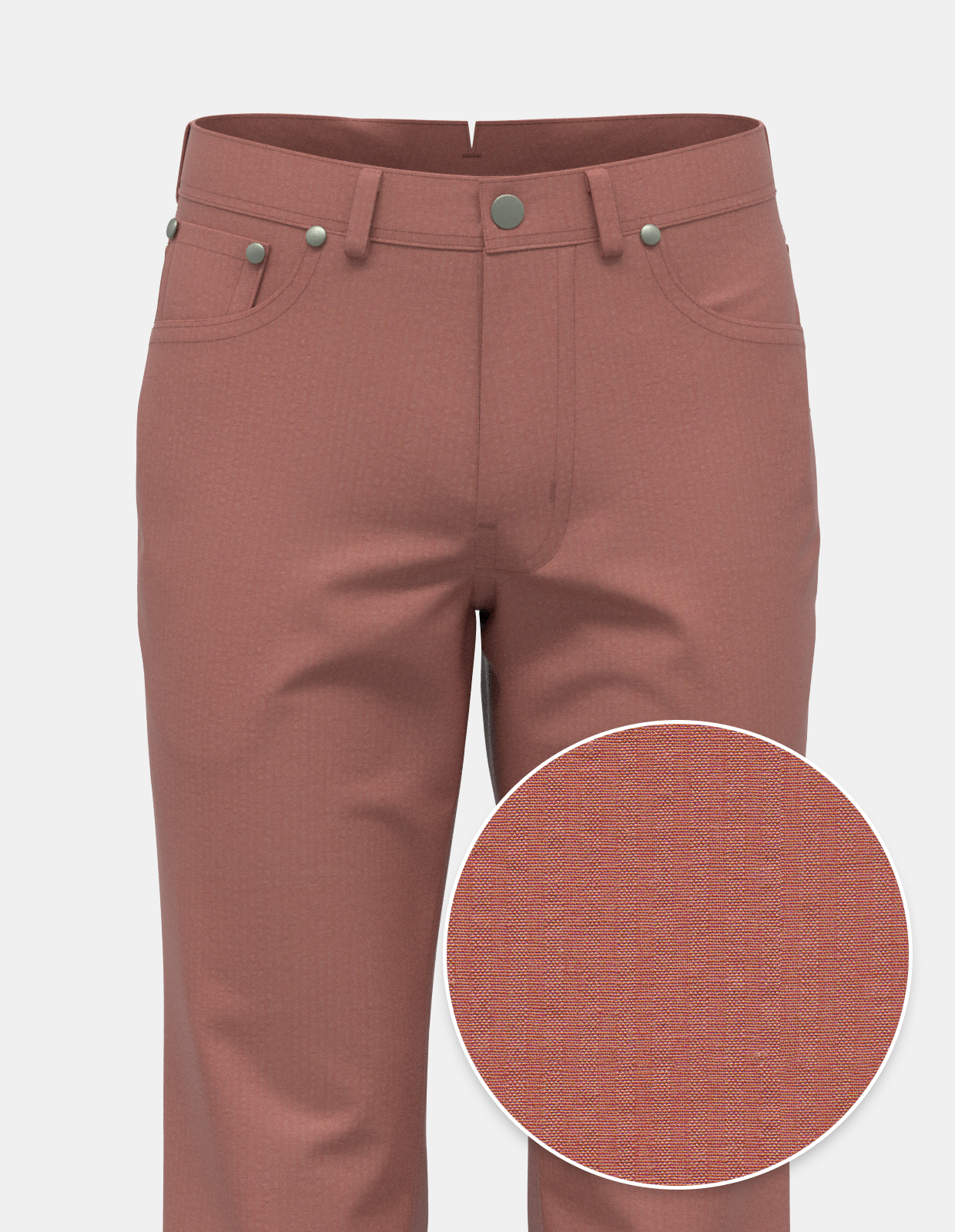 Seersucker Stretch Five Pocket - Coral