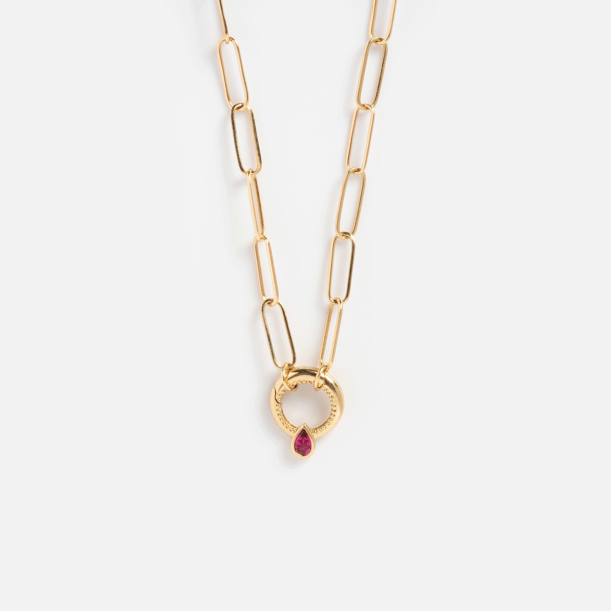 Solid Gold Perfect Start Charm Holder Necklace