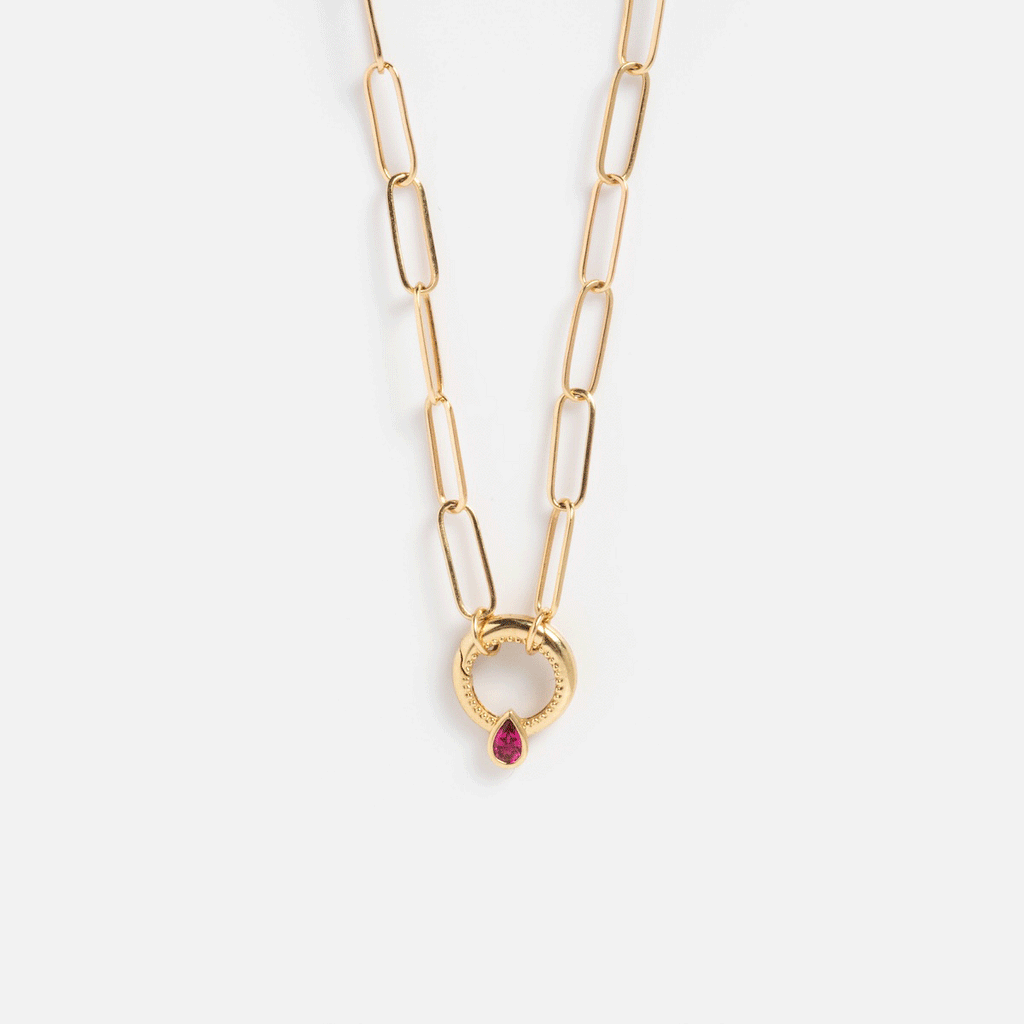 Solid Gold Perfect Start Charm Holder Necklace
