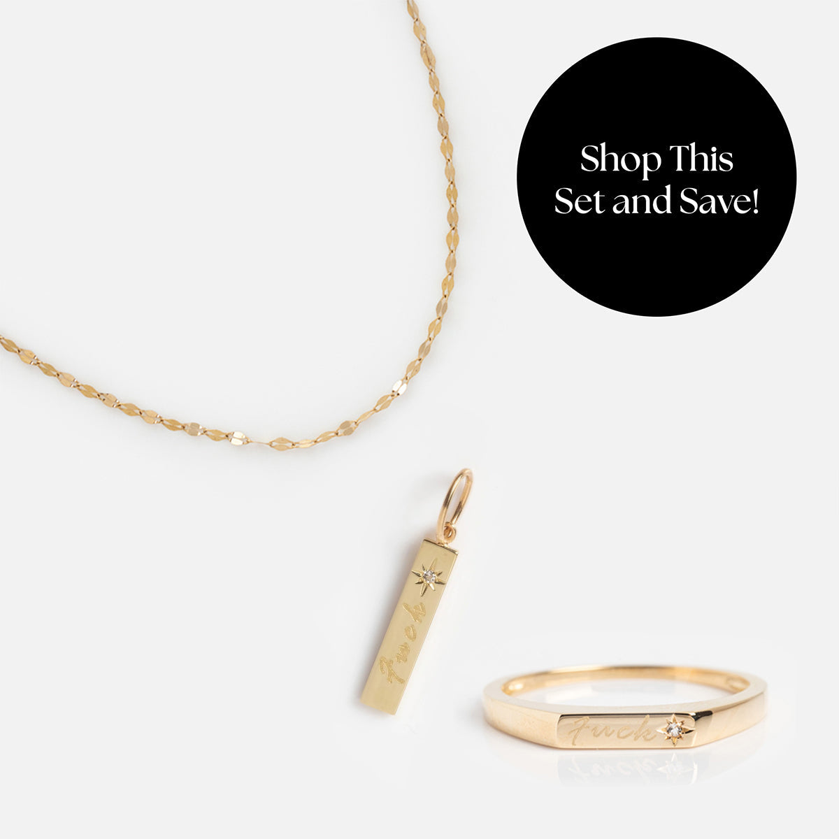 Solid Gold Tiny Fuck Gift Set