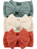 3-Pack Cable Bows, Sienna/Oat/Sage