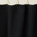 Simple Waffle Shower Curtain - Black