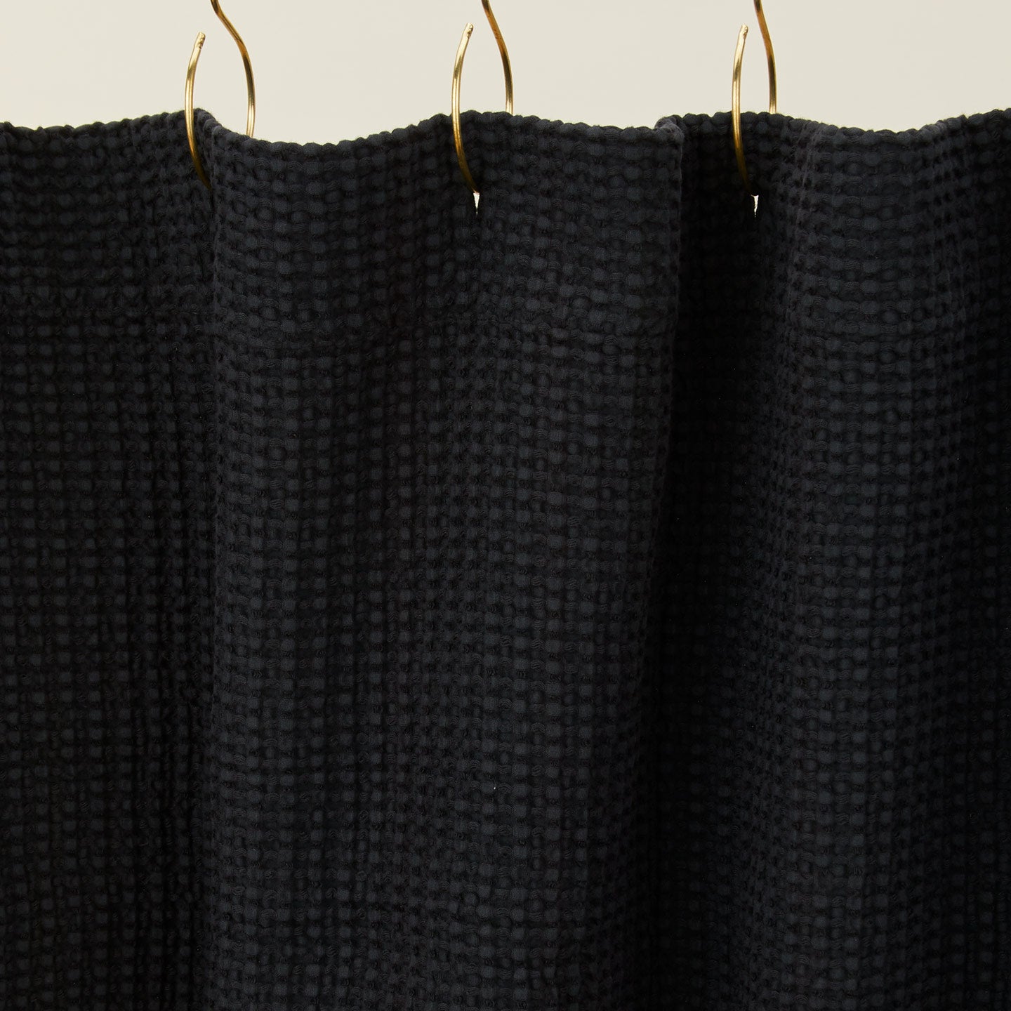 Simple Waffle Shower Curtain - Black