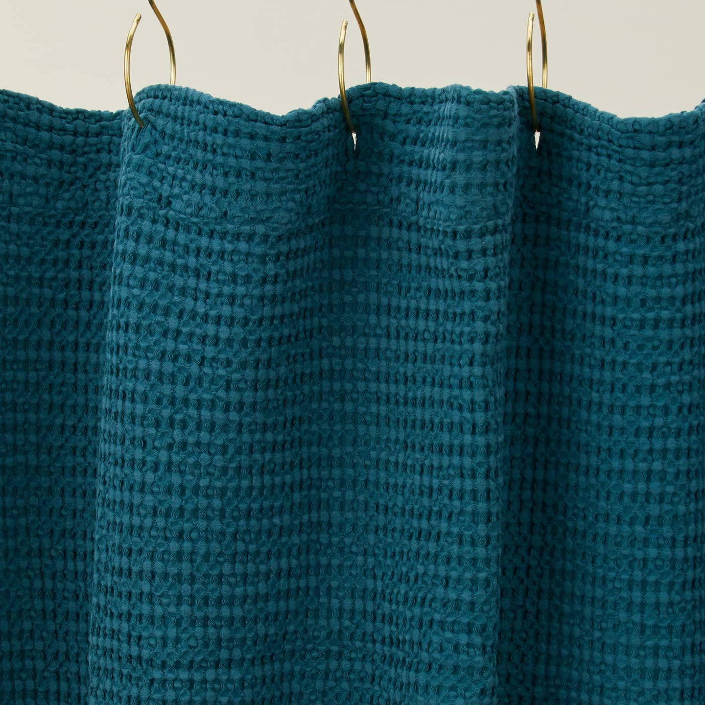 Simple Waffle Shower Curtain - Peacock