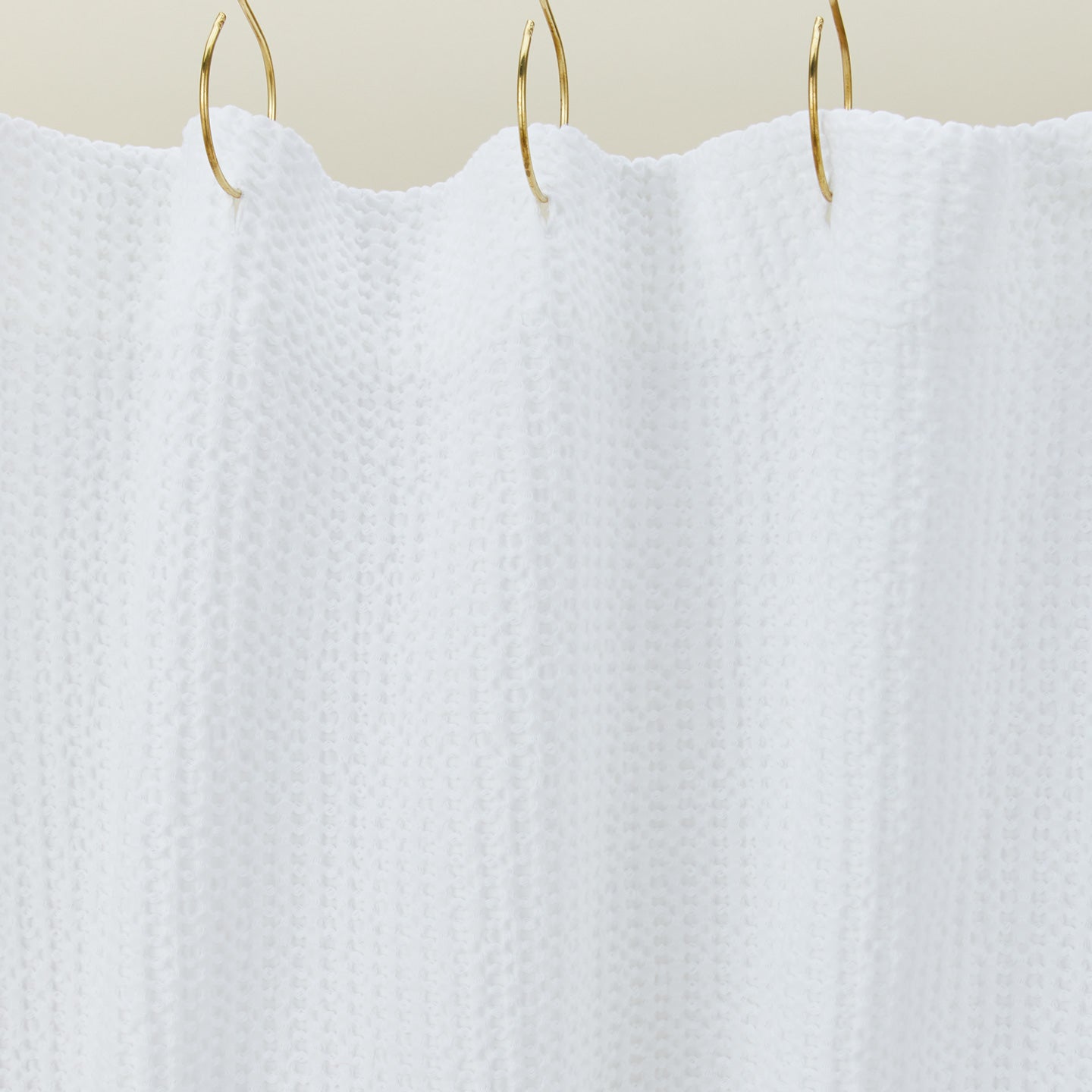 Simple Waffle Shower Curtain - White