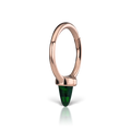 Single Short Black Opal Spike Hoop Earring