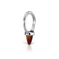 Single Short Black-Red Opal Spike Hoop Earring