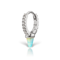 Single Short Opal Spike Diamond Eternity Hoop Earring