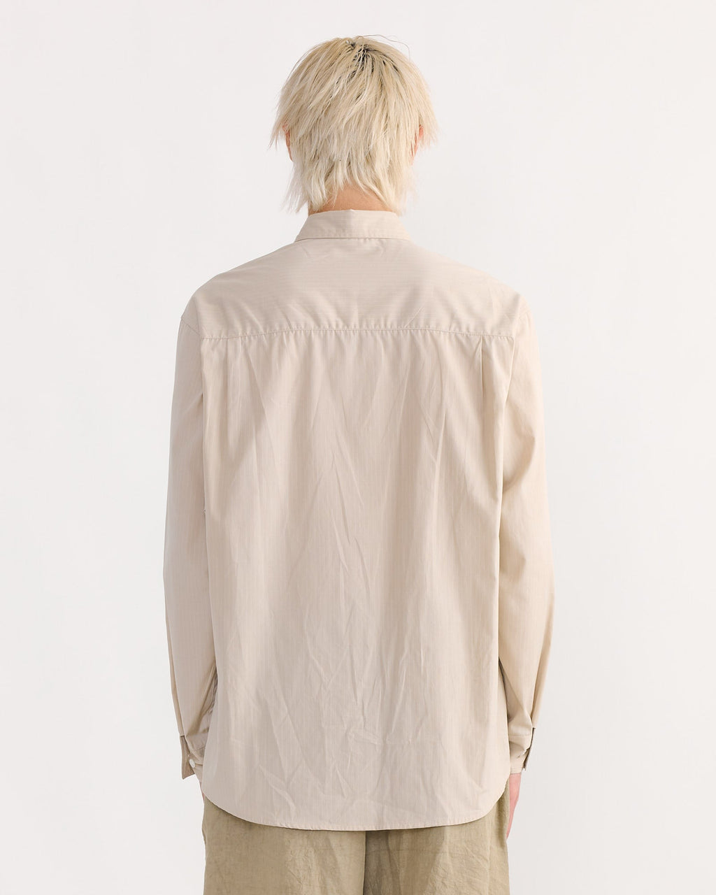 Routine Shirt in Striped Poplin Beige