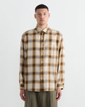 Routine Shirt in Tencel Ombre Plaid Beige