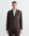 Blazer in Wool Gabardine Brown Mélange