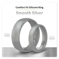 Smooth Silver Breathable Silicone Ring